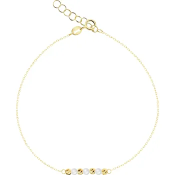 Náramek Zlatý náramek s perlami - kuličky - AP543-0972