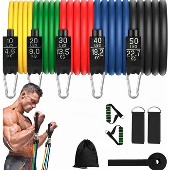 ODPOROVÉ GUMY SADA 5 CVIČEBNÍCH GUM 4,6-68,2KG + DRŽÁKY EXPANDER