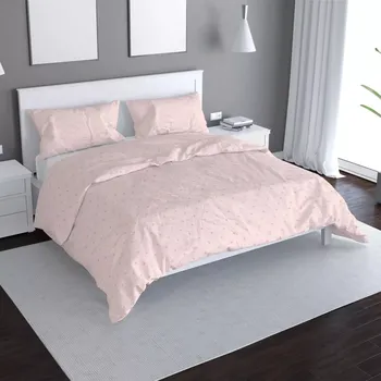 Povlečení Sablio Povlečení Růžové křížky na světle růžové - 140x200 / 90x70