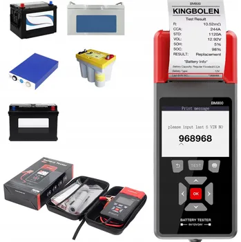 Nabíječka autobaterie Tester Akumulatorów 6V 12V 24V Z Drukarką Digitální usměrňovač s tiskárnou