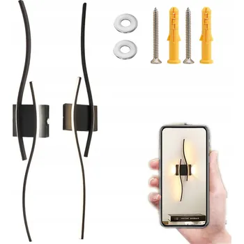 Nástěnné svítidlo LED LAMPA SCIENNA NA ZEĎ JEDNODUCHÁ S-TVAR ČERNÁ 3000K MODERNÍ DO OBÝVACÍHO POKOJE