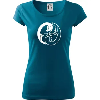 Dámské oblečení Jezevčíci - Jin jang - Dámské triko Pure - XL ( Petrolejová )