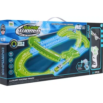 autodráha RKToys Svítící autodráha s LED autíčkem a ovladačem 31 dílů