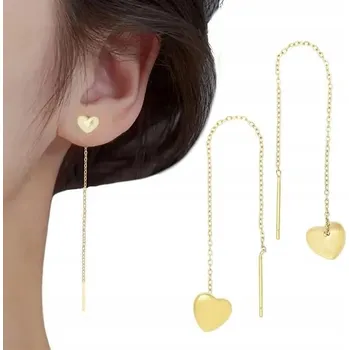 Náušnice Náušnice z SRDÍČKA oceli NÁUŠNICE a řetízkem PROVLÉKACÍ srdce