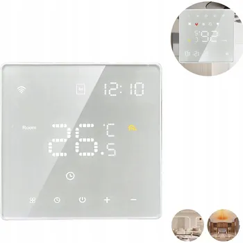 Termostat Chytrý termostat WiFi Tuya pro elektrické podlahové topení, LCD, 16A, BÍLÝ