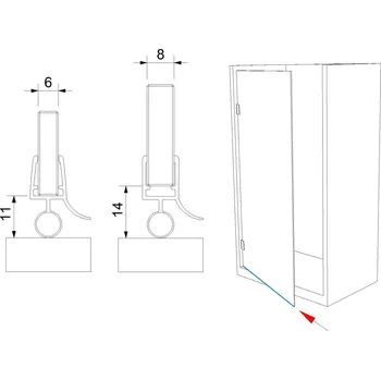 Těsnící profil pro sklo č. 14, černý