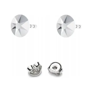 Náušnice Stříbrné Náušnice 925 s krystaly Swarovski Rose 4,5 mm Light Chrome