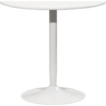 Jídelní stůl HOMCOM Jídelní stůl, Kulatý kuchyňský stůl, Moderní jídelní stůl pro 2 osoby, Barový stůl, Sloupový stůl s ocelovou nohou, Protiskluzová podnož, Konferenční stolek do obývacího pokoje, Ø80 x 75 cm, Bílá | Aosom