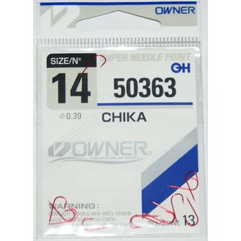 Rybářský háček Háčky zemní, splávkové, s otřepem Owner Chika 13 ks
