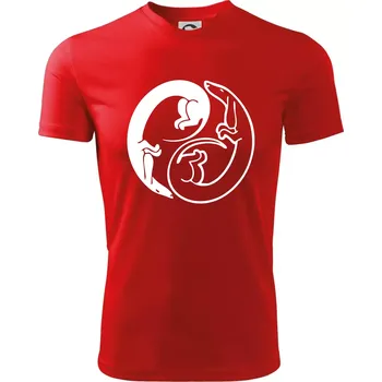 Chlapecké tričko Jezevčíci - Jin jang - Dětské triko sportovní (dresovina) - 146 cm/10 let ( Červená )