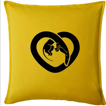 Polštář Jezevčík srdce - plný - Polštář 50x50 - 50x50 - Pouze potah ( Žlutá )