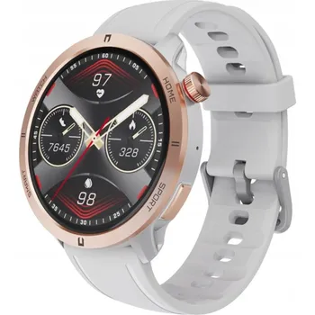 Chytré hodinky CHYTRÉ HODINKY DÁMSKÝ RUBICON ELEGANTNÍ SPORTOVNÍ ZLATÝ BÍLÝ ŘEMÍNEK VOLÁNÍ