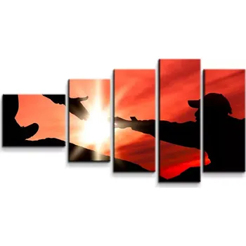 Obraz Sablio Obraz - 5-dílný Horolezci - 100x60 cm