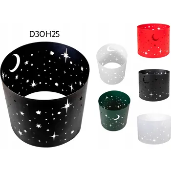 Vánoční dekorace Kovový Obal / Kryt na Květináč pod Vánoční Stromek s Hvězdičkami - Černý