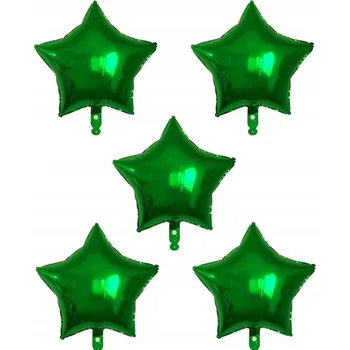 Balónek Balónek Hvězda Zelená Fóliová Hvězdička 45 cm 5 ks