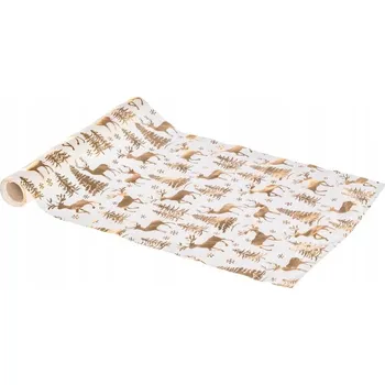 ubrus BĚHOUN NA STŮL POLYESTER LESNÍ MOTIV 28 X 300 CM BAREVNÝ