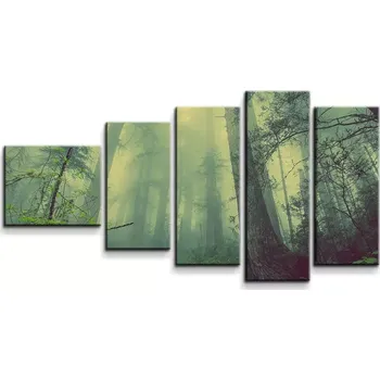Obraz Sablio Obraz - 5-dílný Temný les - 100x60 cm