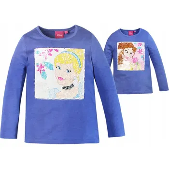 Dívčí halenka bavlna dlouhý rukáv flitry Elsa Anna, Ledové Království 98