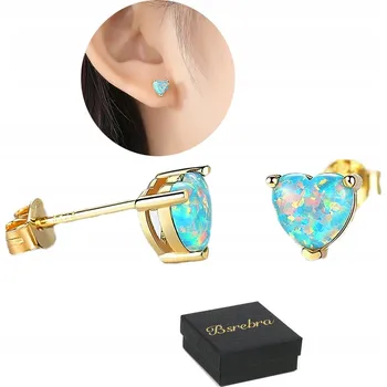 Náušnice Stříbrné náušnice RYZOST 925 s OPÁLEM STŘÍBRO Puzety Šroubovací OPÁL Dámské