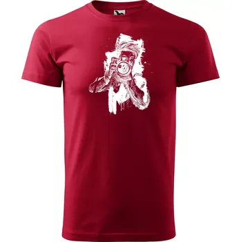 Pánské tričko Sablio Tričko s potiskem Fotograf - červené 4XL