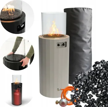 Průmyslové topidlo Bino Šedý Plynový Ohřívač/Topidlo pod Slunečník Planika 102 cm 8 kW