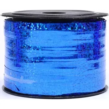 Stuha Stuha na balónky Modrá Holografická (5 mm * 92 m)