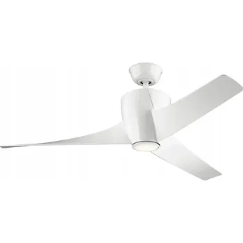 Dekorativní svítidlo Stropní ventilátor 142 cm s LED lampou 3000K dálkový ovladač bílý do obývacího pokoje Kichler