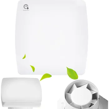 ventilátor do koupelny KOUPELNOVÝ VENTILÁTOR FI100mm S ČIDLEM VLHKOSTI A ZPĚTNOU KLAPKOU