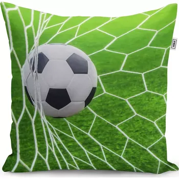 Polštář Sablio Polštář Fotbalový míč v bráně - 40x40 cm