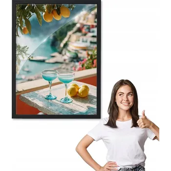 Obraz Obraz s rámem vzor CROISSANT + černý rámeček 30x40 do kuchyně, jídelny