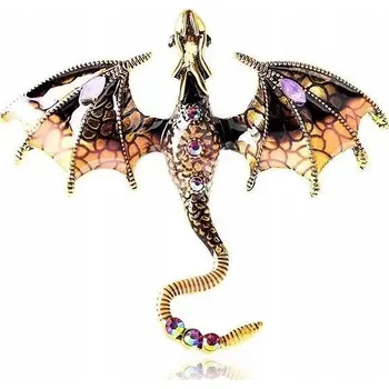 Brož KOVOVÁ PŘÍPINKA RPG DND - DRAČÍ BROŽ JANTARU