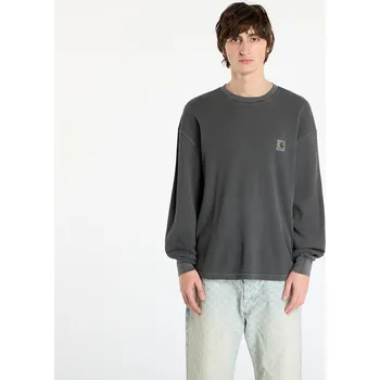 Pánské tričko Tričko Carhartt WIP L/S Vista Waffle T-Shirt UNISEX Black Garment Dyed L