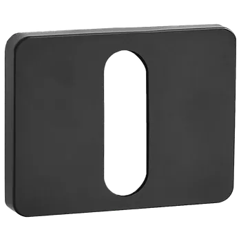 Dveřní kování Kuchinox LK7 krátká rozeta na klíč – obdélníková, černá matná, 52×40 mm