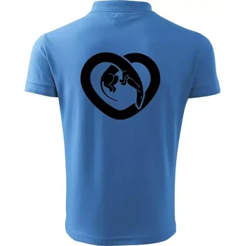 Pánská košile Jezevčík srdce - plný - Polokošile pánská Pique Polo 203 - 4XL ( Azurově modrá )