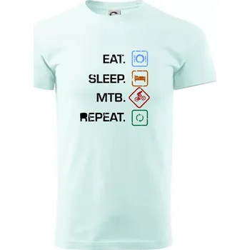 Pánské tričko Eat sleep MTB repeat - Klasické pánské triko vyšší gramáže - 2XL ( Frost )