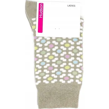 Dámské ponožky Barevné dámské ponožky HUDSON, jemný vzor puntíky a květiny, béžové, velikost 39-42