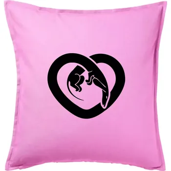 Polštář Jezevčík srdce - plný - Polštář 50x50 - 50x50 - Pouze potah ( Růžová )