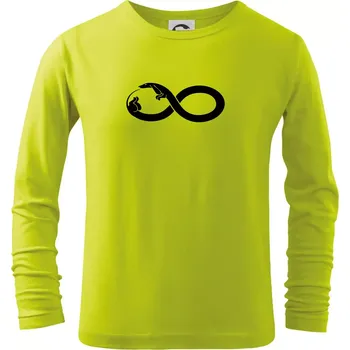 Chlapecké oblečení Jezevčík nekonečno - Triko dětské Long Sleeve - 122 cm/6 let ( Limetková )