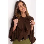 RUE PARIS Košile s volánky Soraya hnědá Velikost: UNI