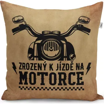 Polštář Sablio Polštář Zrozený k jízdě na motorce: 40x40 cm