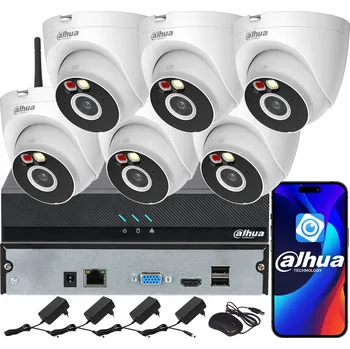 Bezpečnostní kamera Monitorovací sada DAHUA pro 6 WiFi kamer 4MPx T4A-PV Smart Dual Light Audio