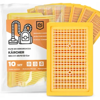 Vysavač 10x FILTR do VYSAVAČE Kärcher WD 4 V-20/6/22 Car Vzduchové FILTRY EM-W