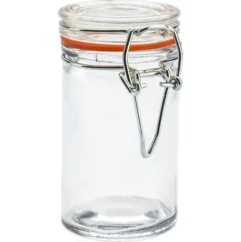 Zavařovací sklenice SKLENĚNÁ ZAVAŘOVACÍ SKLENICE 70ML S PATENTNÍM UZÁVĚREM A KLIPEM PRO UCHOVÁVÁNÍ KOŘENÍ PRAKTICKÁ