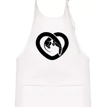 Kuchyňská zástěra Jezevčík srdce - plný - Dětská zástěra na vaření - Univerzální velikost ( Bílá )