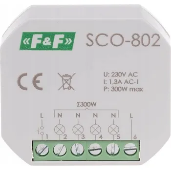 Zabezpečení domácnosti Průchozí stmívač s časovačem F&F bílý SCO-802