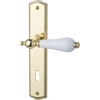 Dveřní kování Štítkové kování Südmetall Poseidon-LS, Variostar klika / klika, Cylindrická vložka, Mosaz leštěná / Černá