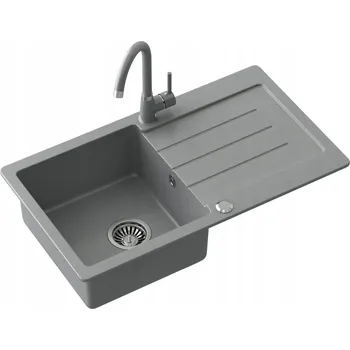Granitový dřez Jednokomorový granitový dřez Quadron šedý
