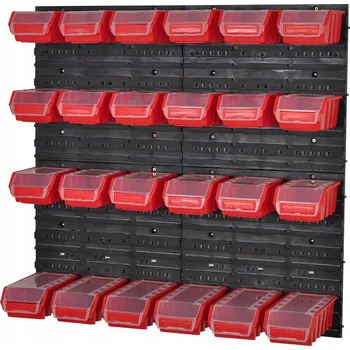 Obraz Nástěnná dílenská deska + 24 boxů/úložných boxů