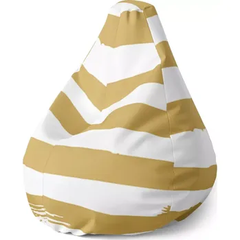 Sedací pytel Sablio Sedací vak Pear Zlaté pruhy - 140 x 100 x 25 cm
