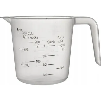 HRNEK S KUCHYŇSKOU MĚRKOU PRO ODMĚŘOVÁNÍ MOUKY CUKRU TEKUTIN 250 ML